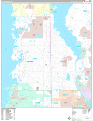 Palm Harbor Wall Map Premium Style 2024